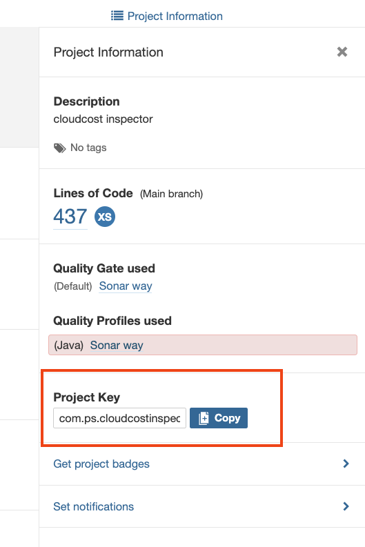 Sonar Project Key