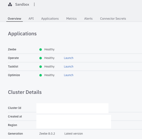 Camunda Console for Cluster